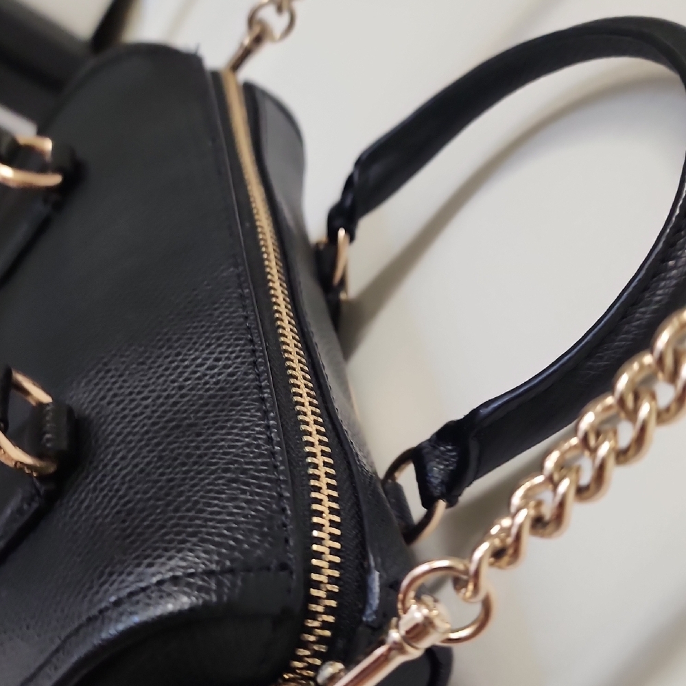 Coach Black Crossbody Bag with Gold Accents - Picture 6 of 12